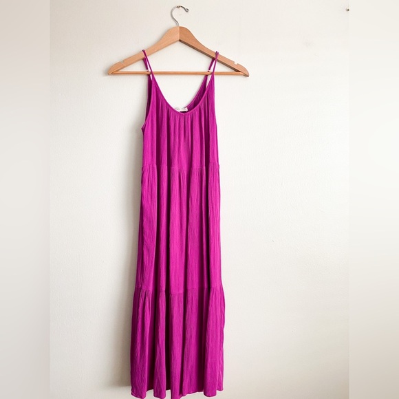 Loft Tiered Midi Dress Sleeveless Flowy Aline Fit & Flare strapped Formal Casual - Picture 6 of 12